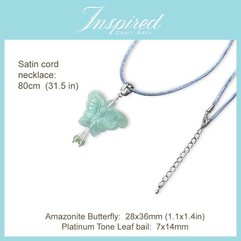 Amazonite Butterfly pendant necklace | InspiredCraftArts