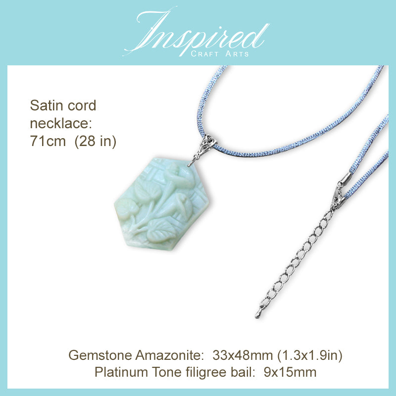 Amazonite Lilies pendant necklace | InspiredCraftArts