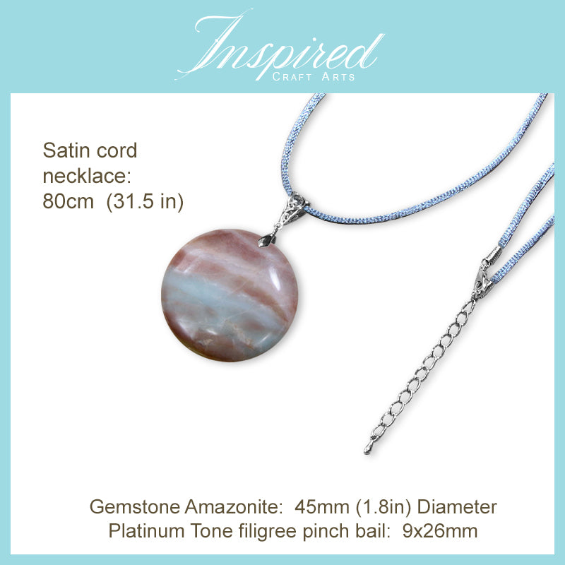 Amazonite Round pendant necklace | InspiredCraftArts