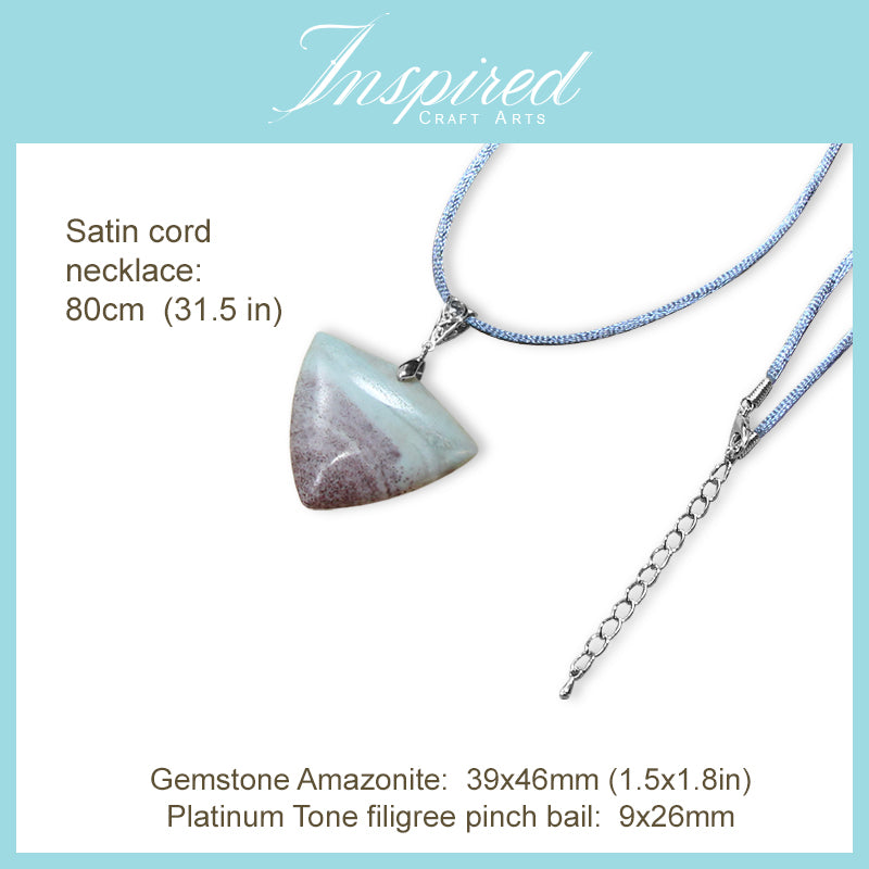 Amazonite Triangle pendant necklace | InspiredCraftArts