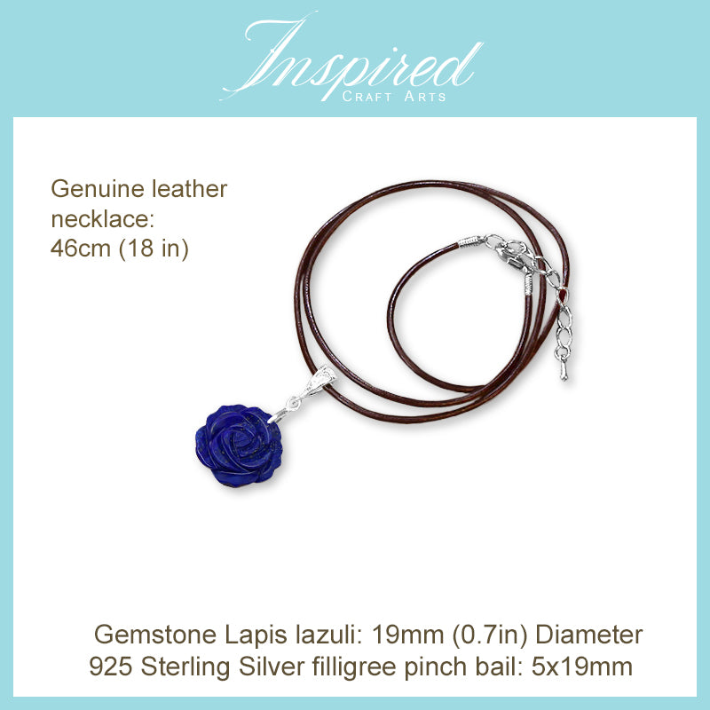 Lapis Lazuli Rose pendant necklace | InspiredCraftArts