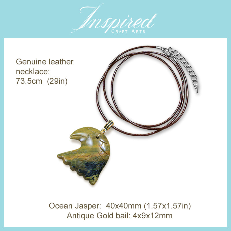Ocean Jasper Eagle pendant necklace | InspiredCraftArts