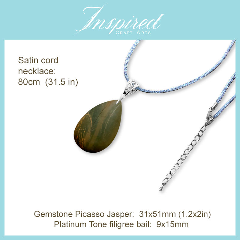 Picasso Jasper Drop pendant necklace | InspiredCraftArts