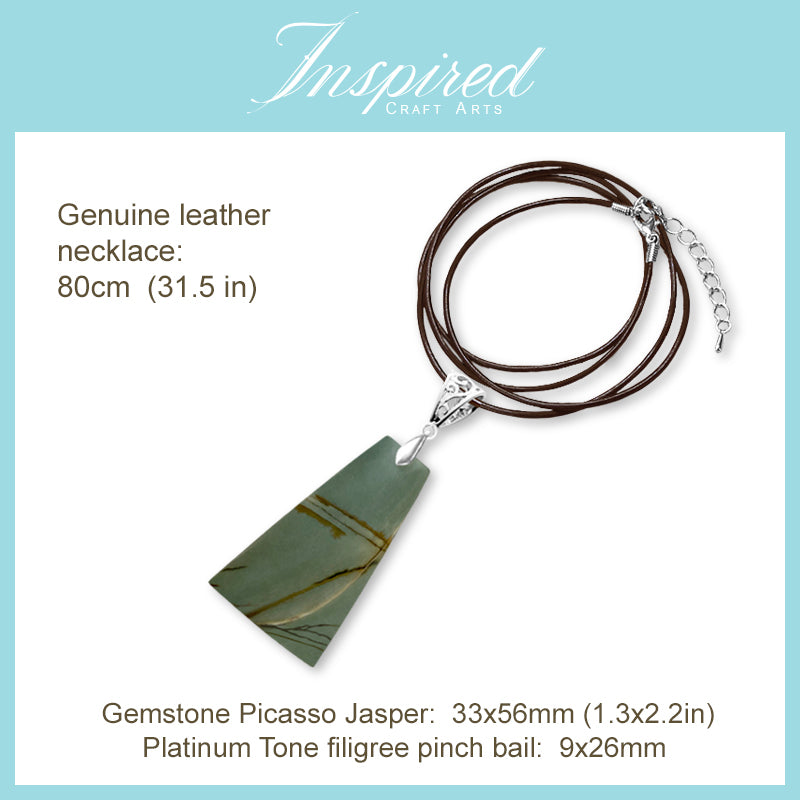 Picasso Jasper Trapeze pendant necklace | InspiredCraftArts