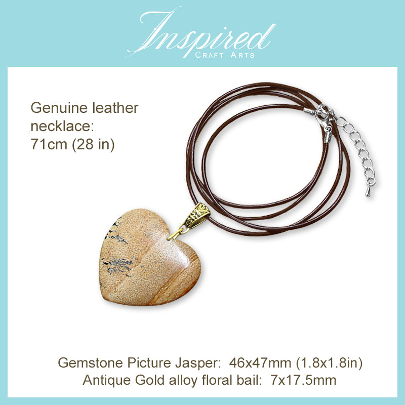 Picture Jasper Heart pendant necklace | InspiredCraftArts