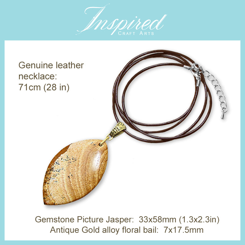 Picture Jasper Marquise pendant necklace | InspiredCraftArts