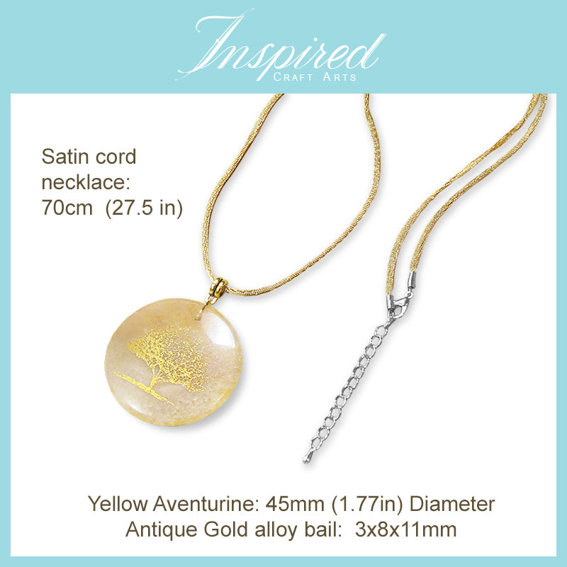 Yellow Aventurine pendant necklace | InspiredCraftArts