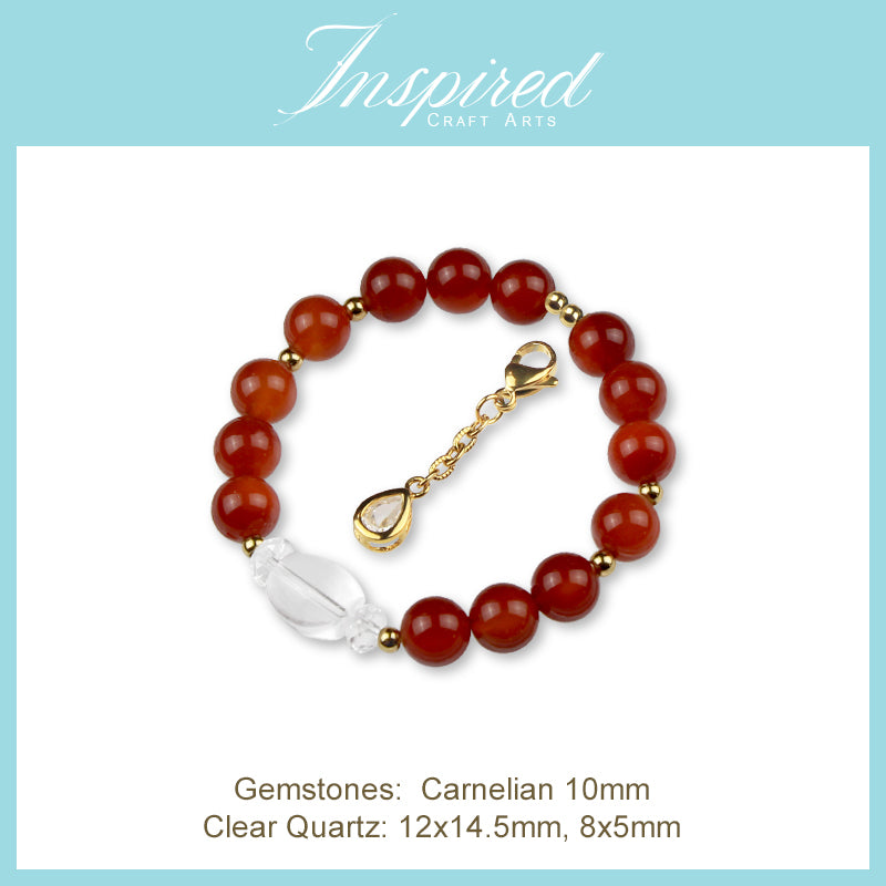 Carnelian Bracelet | Bracelet Clip-on charm | InspiredCraftArts