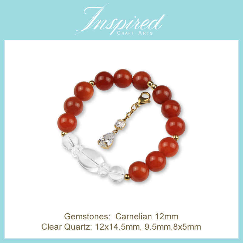 Carnelian Bracelet | Bracelet Clip-on charm | InspiredCraftArts