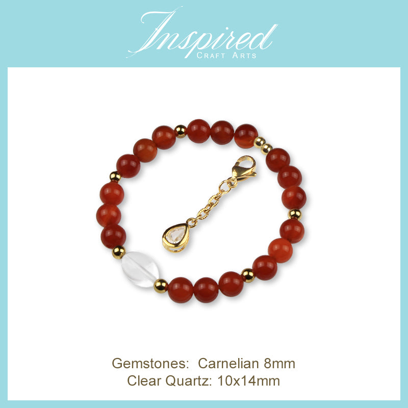 Carnelian Bracelet | Bracelet Clip-on charm | InspiredCraftArts