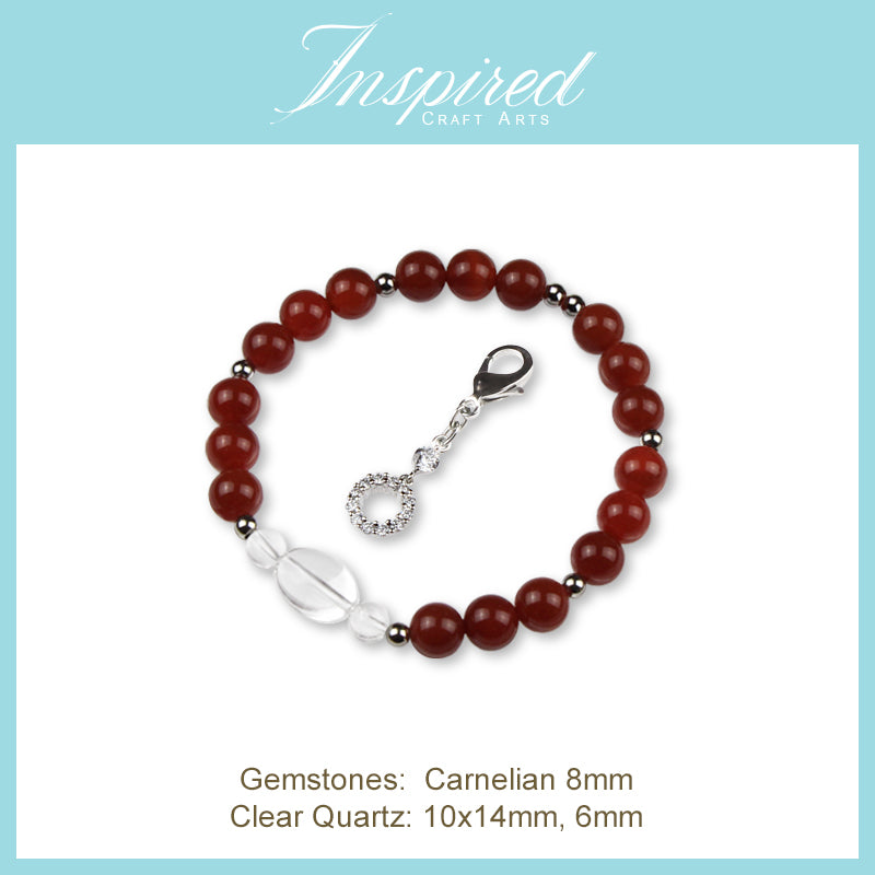 Carnelian Bracelet | Bracelet Clip-on charm | InspiredCraftArts
