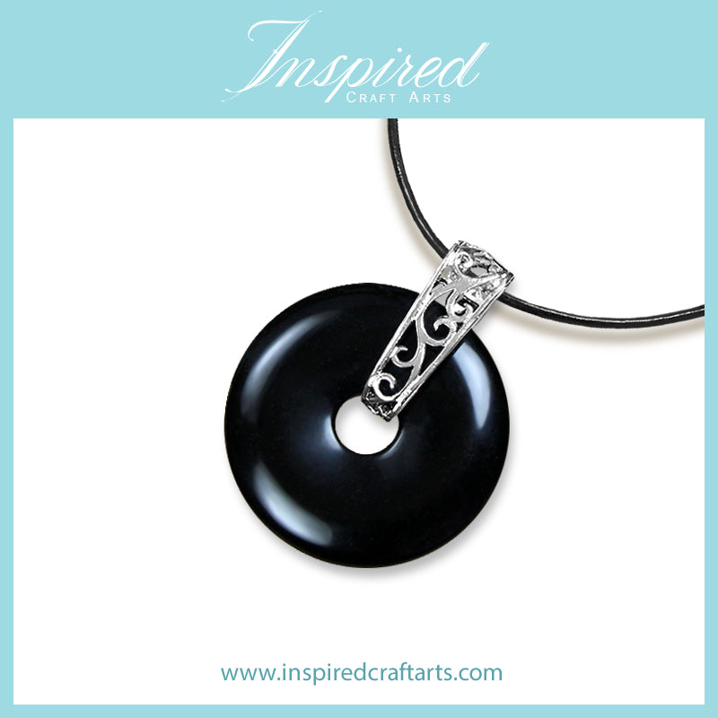 Black Agate pendant necklace | InspiredCraftArts