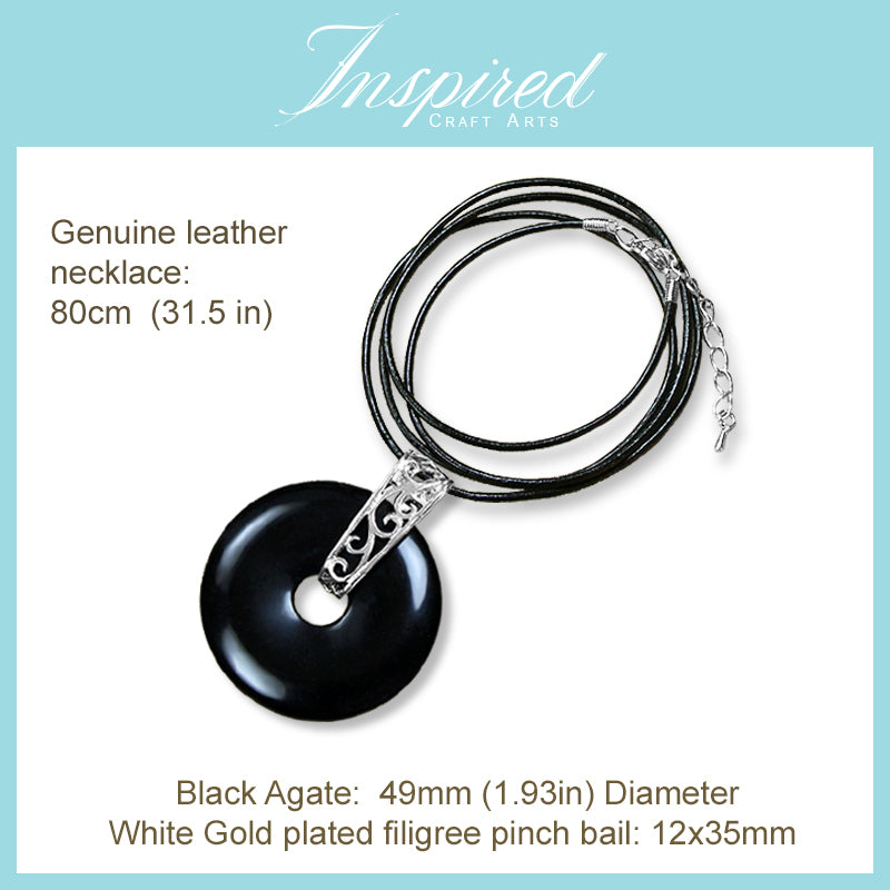 Black Agate pendant necklace | InspiredCraftArts