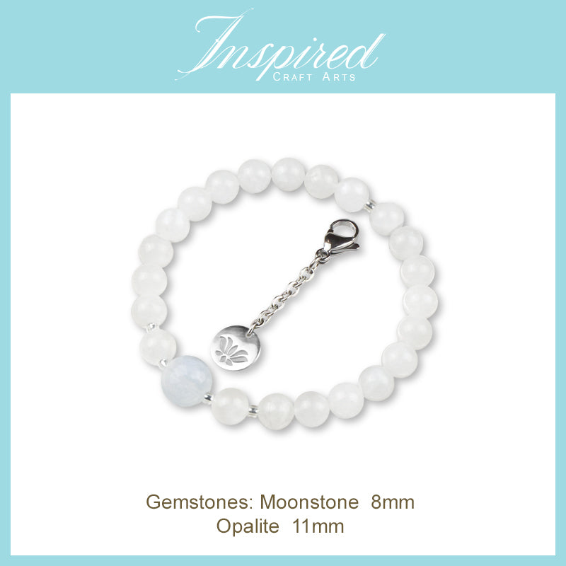 Moonstone Bracelet | Bracelet Clip-on charm | InspiredCraftArts