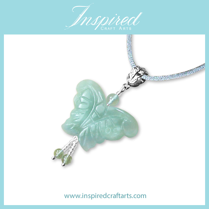 Amazonite Butterfly pendant necklace | InspiredCraftArts