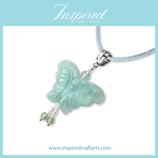 Amazonite Butterfly pendant necklace | InspiredCraftArts