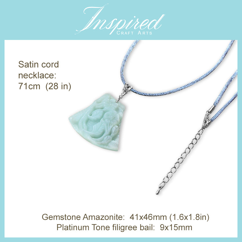 Amazonite Flowers pendant necklace | InspiredCraftArts