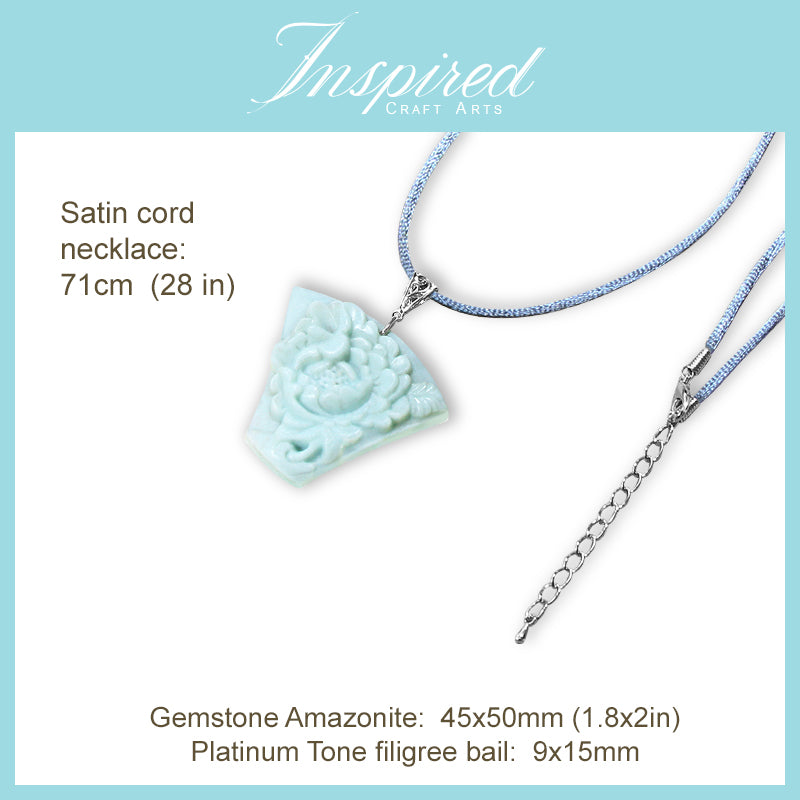 Amazonite Chrysanthemum pendant necklace | InspiredCraftArts