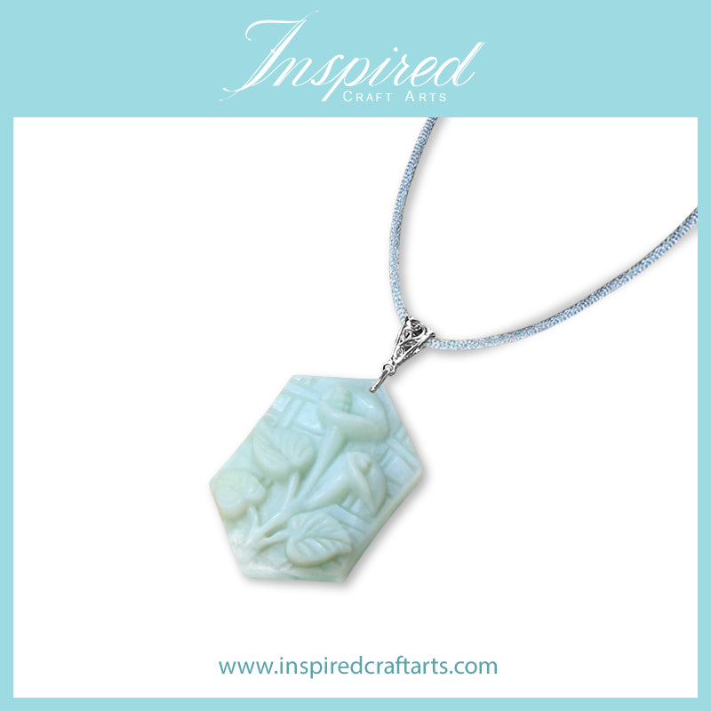 Amazonite Lilies pendant necklace | InspiredCraftArts