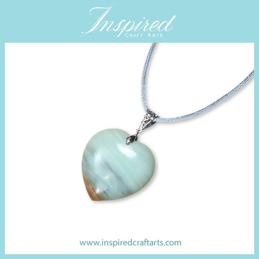 Amazonite Heart pendant necklace | InspiredCraftArts