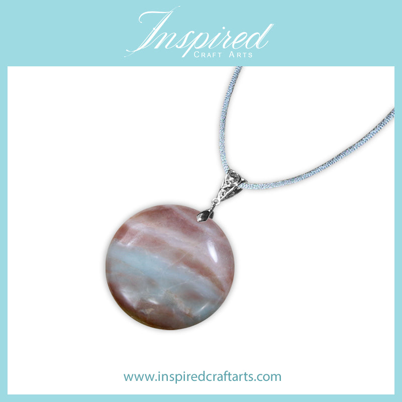 Amazonite Round pendant necklace | InspiredCraftArts