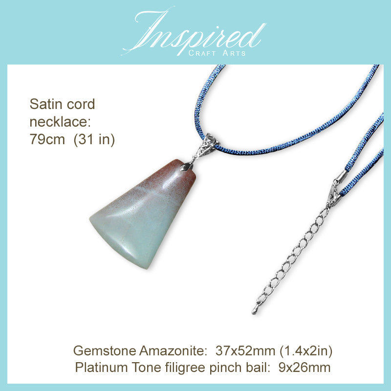 Amazonite Trapeze pendant necklace | InspiredCraftArts