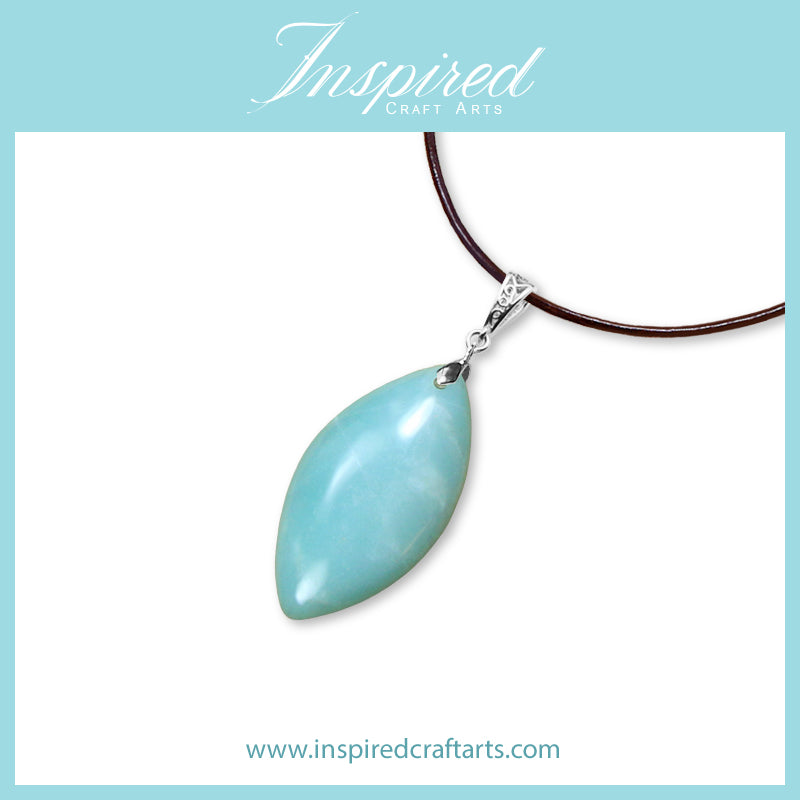 Amazonite Marquise pendant necklace | InspiredCraftArts