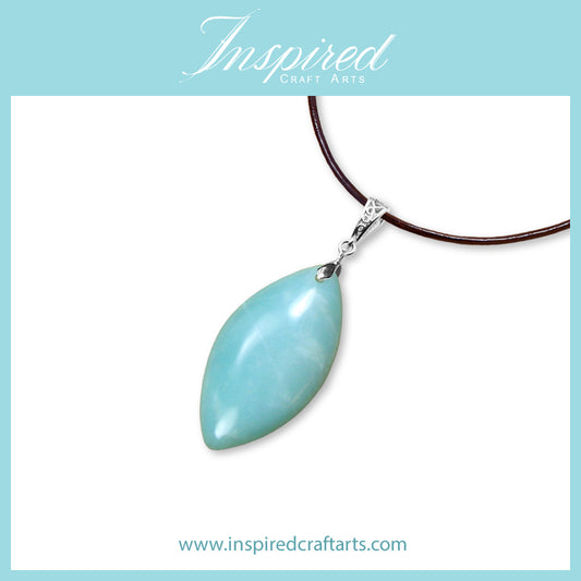 Amazonite Marquise pendant necklace | InspiredCraftArts