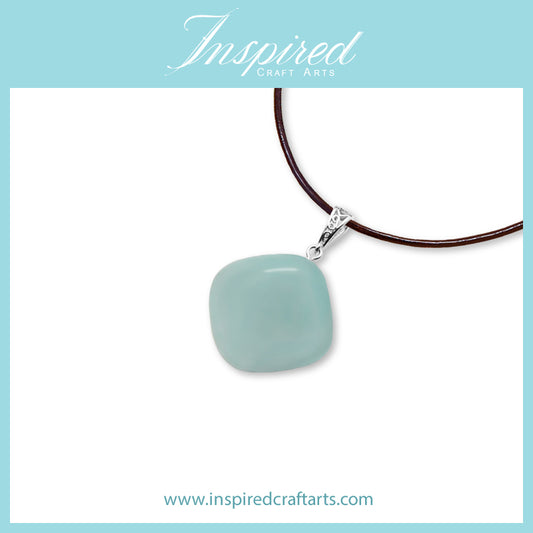 Amazonite Diamond Shape pendant necklace | InspiredCraftArts