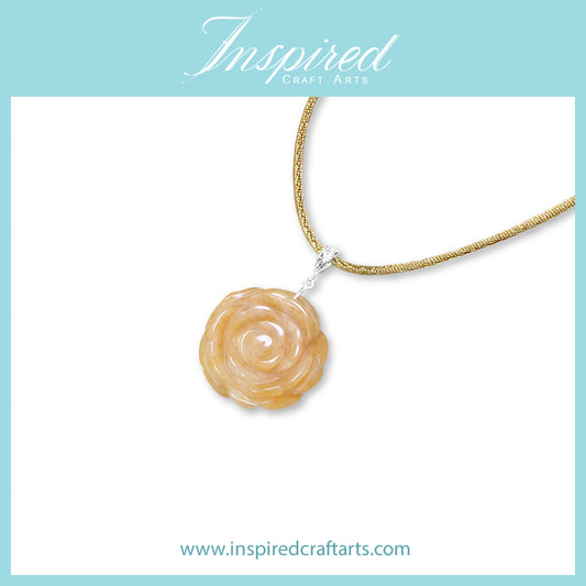 Orange Aventurine Rose pendant necklace | InspiredCraftArts