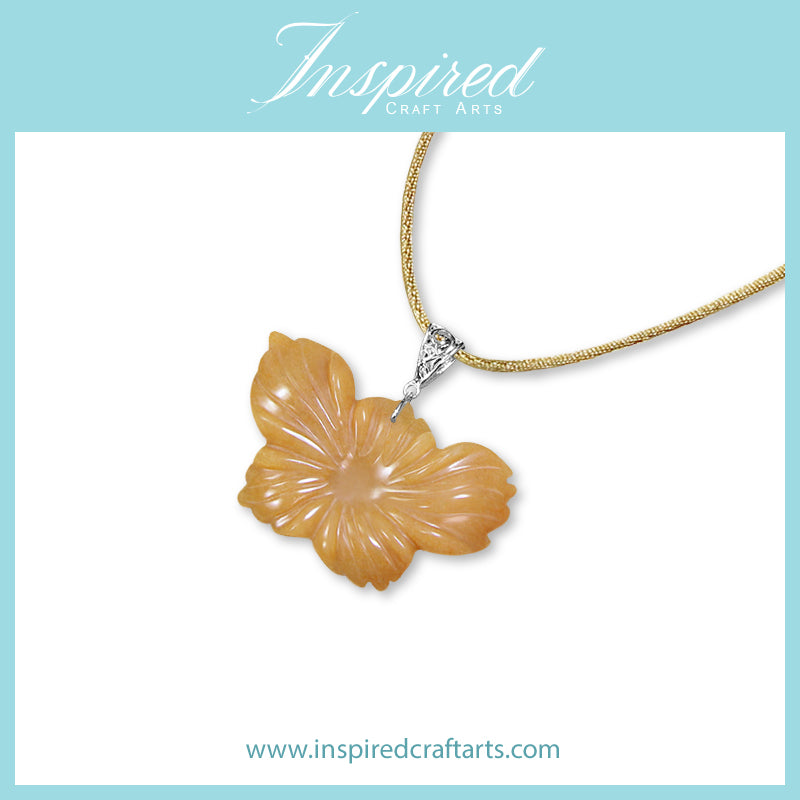 Orange Aventurine Flower pendant necklace | InspiredCraftArts