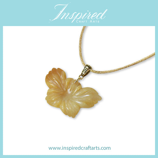 Yellow Aventurine Flower pendant necklace | InspiredCraftArts