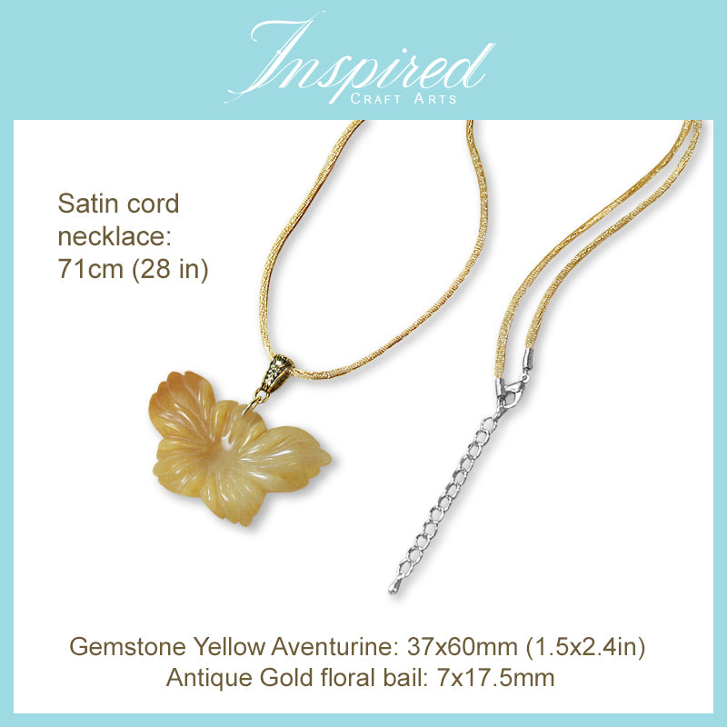 Yellow Aventurine Flower pendant necklace | InspiredCraftArts