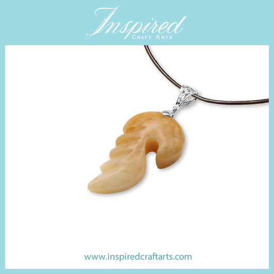 Yellow Aventurine Wing pendant necklace | InspiredCraftArts