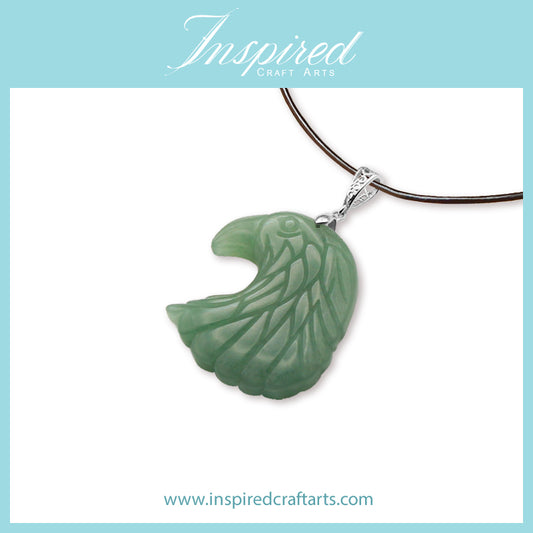 Green Aventurine Eagle Head pendant necklace | InspiredCraftArts