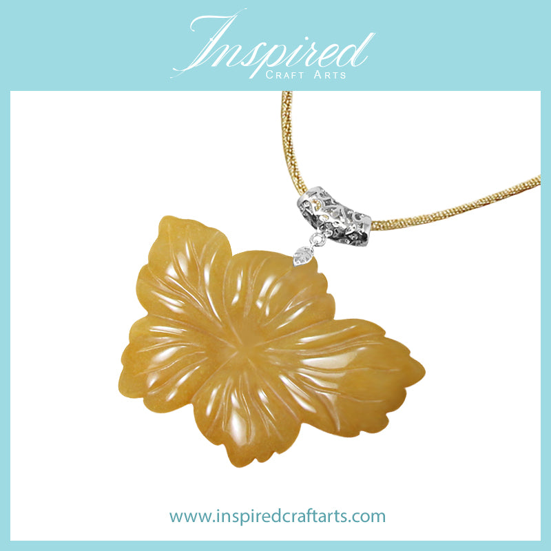 Yellow Aventurine Flower pendant necklace | InspiredCraftArts