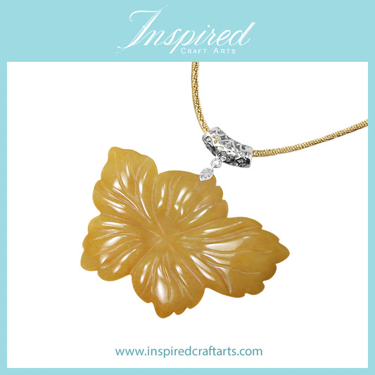Yellow Aventurine Flower pendant necklace | InspiredCraftArts