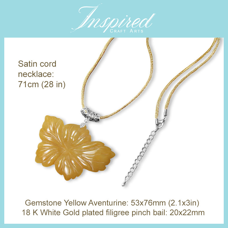 Yellow Aventurine Flower pendant necklace | InspiredCraftArts