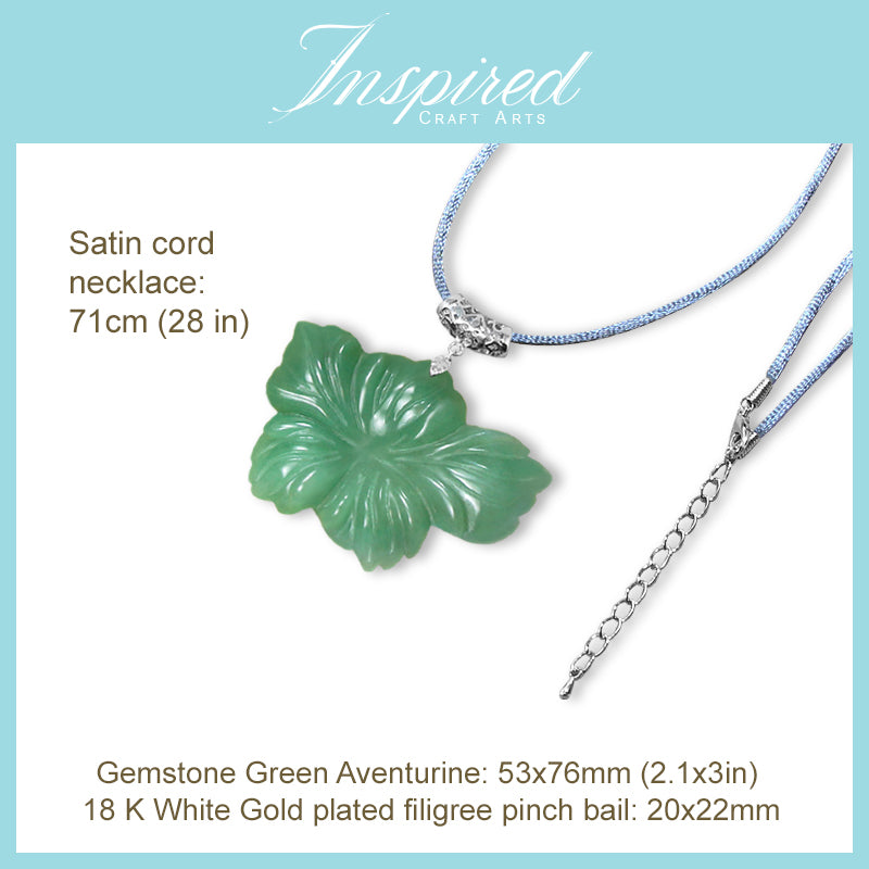 Green Aventurine Flower pendant necklace | InspiredCraftArts