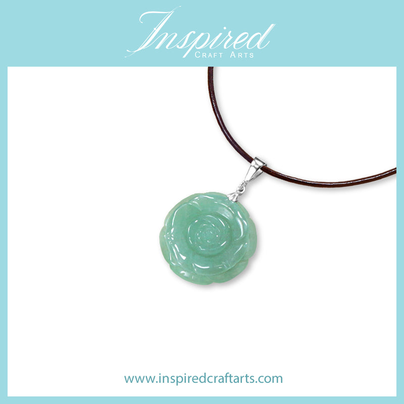 Green Aventurine Rose pendant necklace | InspiredCraftArts