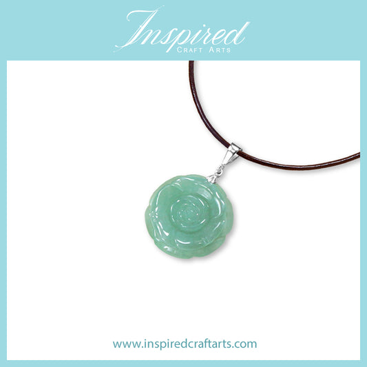 Green Aventurine Rose pendant necklace | InspiredCraftArts