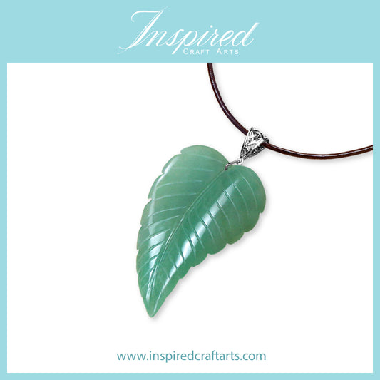 Green Aventurine Leaf pendant necklace | InspiredCraftArts