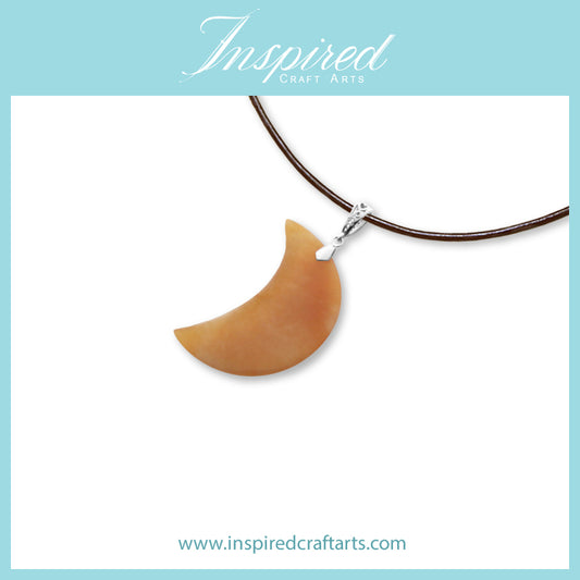 Orange Aventurine Moon pendant necklace | InspiredCraftArts