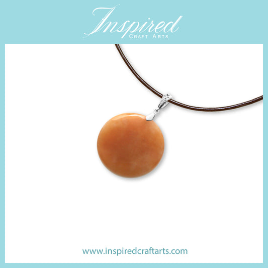 Orange Aventurine Round pendant necklace | InspiredCraftArts