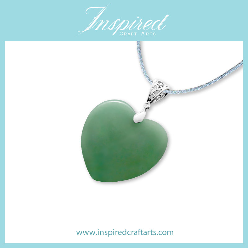 Green Aventurine Heart pendant necklace | InspiredCraftArts