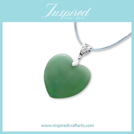 Green Aventurine Heart pendant necklace | InspiredCraftArts