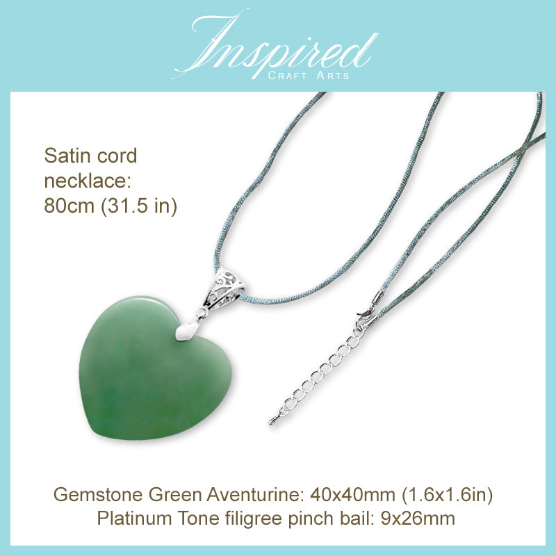 Green Aventurine Heart pendant necklace | InspiredCraftArts