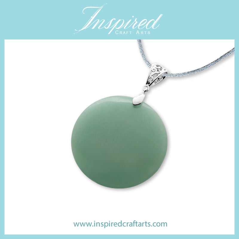 Green Aventurine Round pendant necklace | InspiredCraftArts