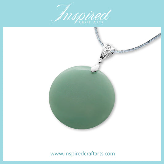Green Aventurine Round pendant necklace | InspiredCraftArts