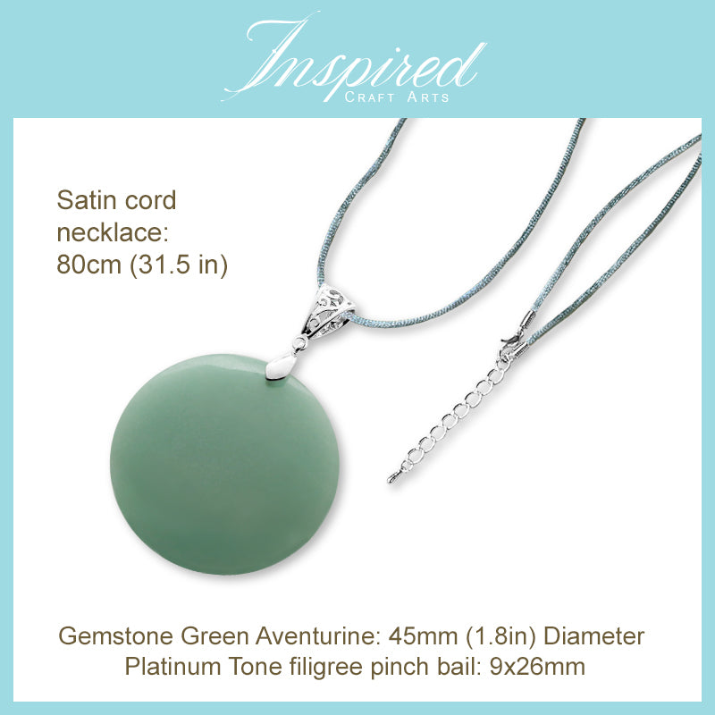 Green Aventurine Round pendant necklace | InspiredCraftArts